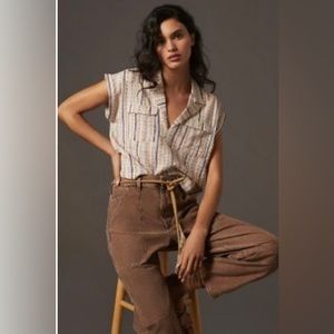 Anthropologie cropped utility shirt- size small- brand new with tags